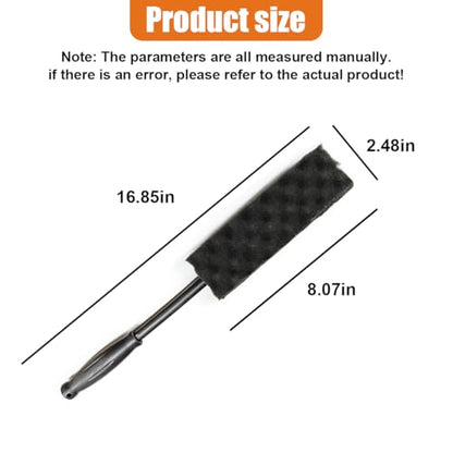 Craedli Soft Foam Wheel Brush, Car Detailing Rim Cleaner Tool (Black) | Non-Scratch Wavy Sponge Head, Long-Reach Wheel Scrubber Brush, Ergonomic Grip Handle, Versatile Deep Cleaning Application - color: Black