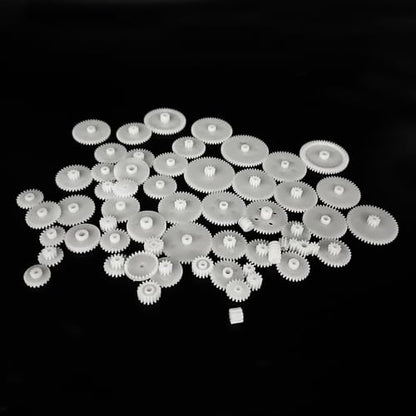 58PCS Small Gears Set Plastic Gears Module 0.5 for DC Motor DIY Model Toys RC Car Robot
