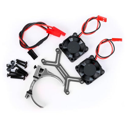 Metal 40-42MM 20000RPM Motor Cooling Fan Heat Sinks for Arrma 4068 4074 4274 4268 RC Motors(Black) - color: Black