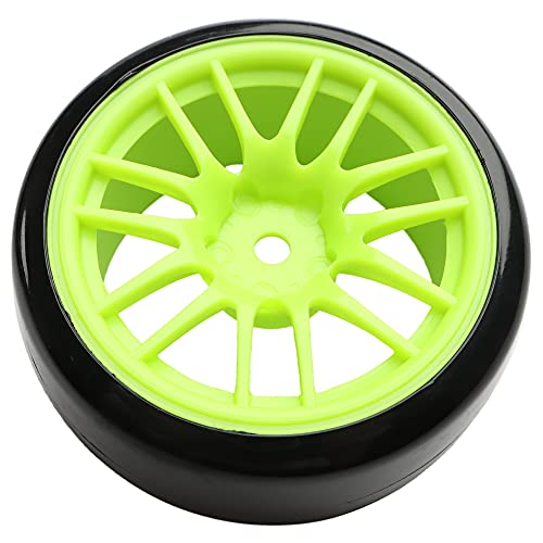 4PCS 12mm Hub Wheels,1:10 63mm Hard Plastic RC Drift Cars On Road Touring Racing Bald Tires for Traxxas HSP Tamiya HPI Kyosho On-Road Drifting Car Trucks(Green) - color: Green