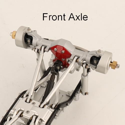 Diamond Shape SCX24 Aluminum Axle Upgrades for Axial SCX24 Deadbolt C10 JLU Gladiator Bronco 1/24 RC Crawler (Silver) - color: Silver