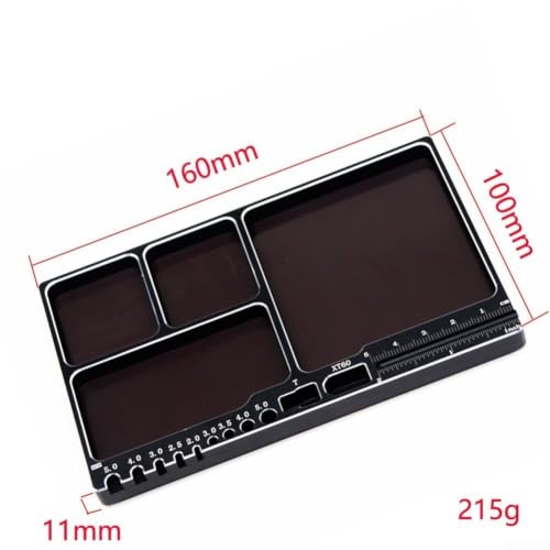 Magnetic Parts Tray Aluminum Alloy Dish for Screws Nuts Bolts - Strong Hold Small Hardware Organizer for RC Car Repair 4.25 Inch(black) - size: black
