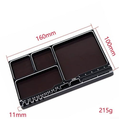 Magnetic Parts Tray Aluminum Alloy Dish for Screws Nuts Bolts - Strong Hold Small Hardware Organizer for RC Car Repair 4.25 Inch(black) - size: black