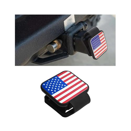 2" Trailer Hitch Cover, Silicone American Flag Square Hitch Cap Tube Plug Insert for 2" Receivers, USA Flag Trailer Exterior Tow Receiver Tube Plug Cap, Universal for Truck Sedan ATV - color: US Flag