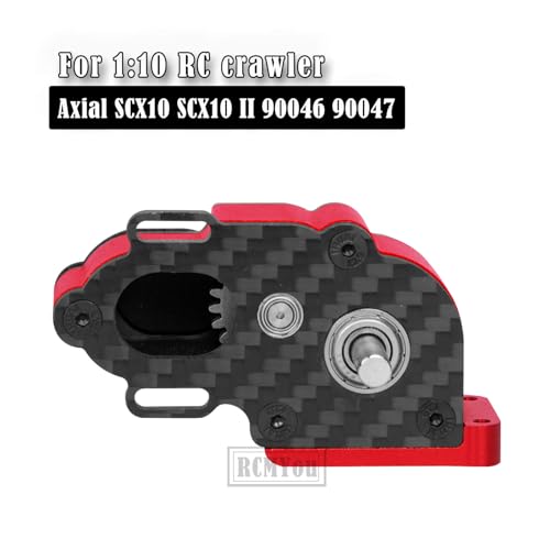 Aluminum LCG Transmission Gearboxes Upgrades Part for SCX10 SCX10 II 90046 90047,RC Crawler Car Alloy Transmission Gearbox Hop Ups,Red - color: Red - Scx10