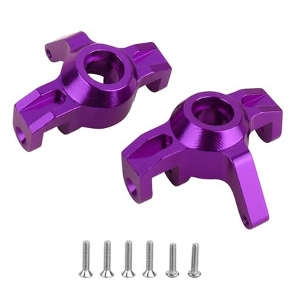 Aluminum Front Rear Swing Arm & Steering Knuckle C-Hub Kit Compatible with 1/14 MJX Hyper Go 14210 14209 H14BM RC Upgrade Parts (Purple) - color: Purple