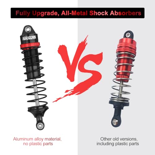 RC Car Shocks Set 4PCS RC Shocks Shocks Replacement Parts #5862 Update Part | Compatible with 1:10 Scale Trax Slash/Rustler/Stampede/Hoss VXL 4x4 2WD Front & Rear Shock Absorber - color: Black