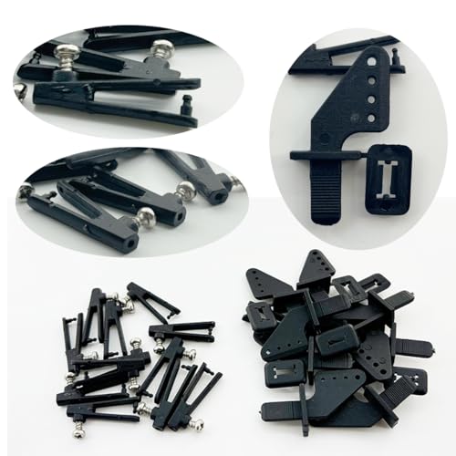 30Pcs 304 Stainless Steel 0.047"x10.24" Z Pushrods and Nylon Lock on Control Horns 0.79"x0.43" and Push Rods Connector Linkage Stopper Dia 0.05" for RC Airplane Model Aircraft DIY Parts