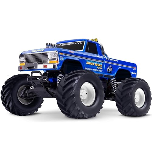 4PCS RC Monster Truck Tires and Hard Plastic Wheels Rims 12mm Hex Rubber Buggy Off Road Tyres with Foam for 1:10 Scale Truck Car Traxxas VXL 2WD Hoss 4x4 HSP HPI Tamiya Kyosho (White) - color: White