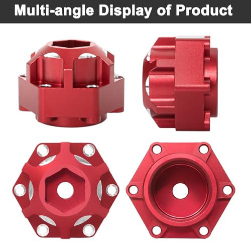 Hex Adapters for 1/10 Pro-Line Racing 6x30 to 12mm PRO633701 PL28 MX28 | 17.5mm Thickness, Aluminum Wheel Hex Hub Adapter Upgrade Parts, Red - color: Red 12mm