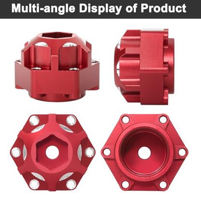 Hex Adapters for 1/10 Pro-Line Racing 6x30 to 12mm PRO633701 PL28 MX28 | 17.5mm Thickness, Aluminum Wheel Hex Hub Adapter Upgrade Parts, Red - color: Red 12mm
