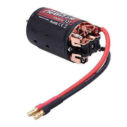 550 Brushed Motor High Power 5Slot RC Car Upgrade Part with Superior Heat Dissipation for 1/10 Scale RC Crawler Vehicle Black Red Metal Plastic Construction 215 Grams (12T) - size: 12T