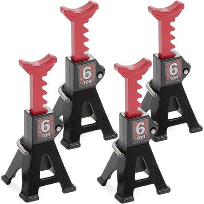 4pcs 1/24 RC Scale Metal Mini Toy Jack Stands for Simulation Compatible with 1/18 and 1/24 RC Crawler Cars SCX24, AX24, TRX4M, FCX24 (Black) - color: Black