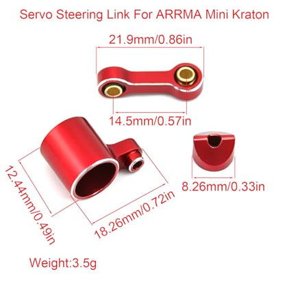 Aluminum Servo Steering Link Set for ARRMA Mini Kraton 3S 1/16 RC Car Upgrade Parts, Blue and Red (Red Servo Steering Link) - color: Red Servo Steering Link
