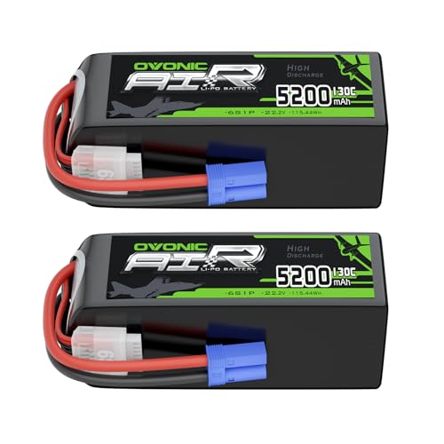 OVONIC 6S LiPo Battery 5200mAh 22.2V 130C RC Battery EC5 Connector