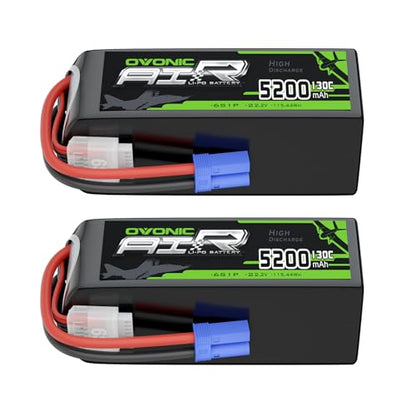 OVONIC 6S LiPo Battery 5200mAh 22.2V 130C RC Battery EC5 Connector