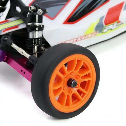 4PCS Finished Flat Running Drift Tires and Wheels 7MM Hexagon for 1/24 Losi Micro B Upgrades and 1/28 Losi Micro T Upgrades (b Orange) - color: B Orange