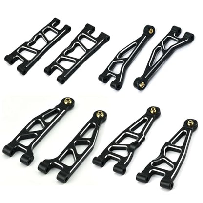 Aluminum Upgrade Parts Set for ARRMA 1/16 Mini Kraton 3S, Front/Rear Upper/Lower Arm, Gearbox Cover, Wing, Steering Link (Black Front/Rear Upper/Lower Arm Set) - color: Black Front/Rear Upper/Lower Arm Set