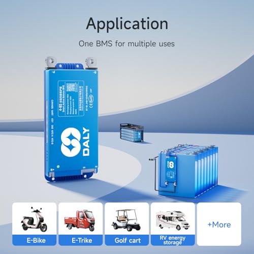 DALY Smart BMS 12V-24V 60A Built-in 1A Active Balancer | Bluetooth App Monitoring. 4S-8S LiFePO4 Li-ion LTO Support. Designed for Energy Storage, RVs, Trolling Motors - style: 60A 4-8S BT