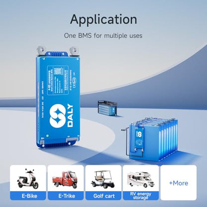 DALY Smart BMS 12V-24V 60A Built-in 1A Active Balancer | Bluetooth App Monitoring. 4S-8S LiFePO4 Li-ion LTO Support. Designed for Energy Storage, RVs, Trolling Motors - style: 60A 4-8S BT