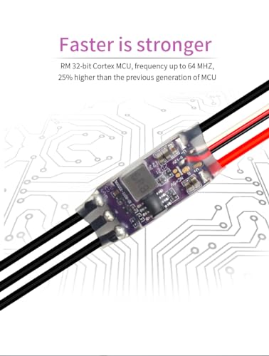 FLYCOLOR Francy2 50A Brushless ESC Speed Controller Support 3-6S BEC 5V/3A BL32 Dshot with XT60 & 3.5mm Bullet Plugs for RC Airplane P5B Sailplane