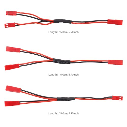 9Pcs 22AWG JST Plug Splitter Cable Male Female Y Harness Wire Fit for Traxxas TRX-4 RC Car Crawler Truck Cooling Fan ESC Battery Motor, Male to 2 Female, Female to 2 Female, Female to 2 Male Y Harness