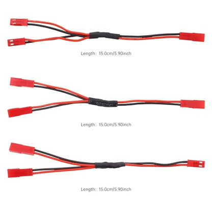 9Pcs 22AWG JST Plug Splitter Cable Male Female Y Harness Wire Fit for Traxxas TRX-4 RC Car Crawler Truck Cooling Fan ESC Battery Motor, Male to 2 Female, Female to 2 Female, Female to 2 Male Y Harness