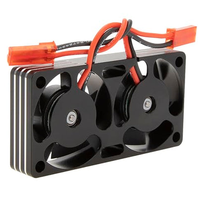 DKKY RC Motor Cooling Fan Heatsink 30mm Dual Fan for ARRMA Axial Traxxas 1/6 1/8 1/10 RC Crawler Car 3650 550 3660 4274 4068 4268 Motor (Black) - color: Black