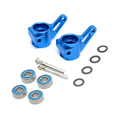 Alloy Steering BlocksRear Stub Axle Carriers for 2WD 1/10 Slash, Stampede, Rustler, Nitro Slash-Replaces Part of 3736 (Pair),Blue - style: Front Stub Axle-Blue