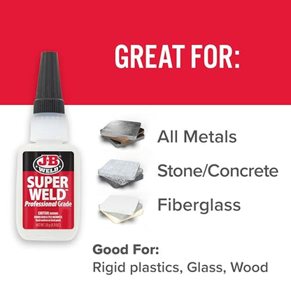 J-B Weld 33120H SuperWeld Glue - Clear Super Glue - 20g