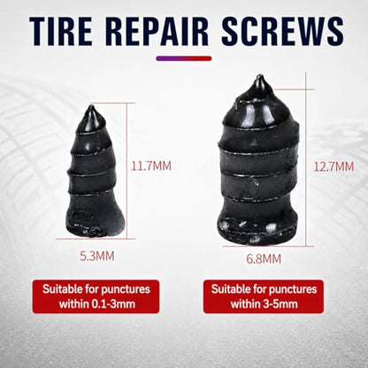 Realth 60PCS Tire Repair Rubber Nails Kit, Screw-in Flat Tire Repair Kit | Fast Self-Service Puncture Fix for Car, Motorcycle, Truck, ATV & Tractor - style: Plugs(60Pcs)