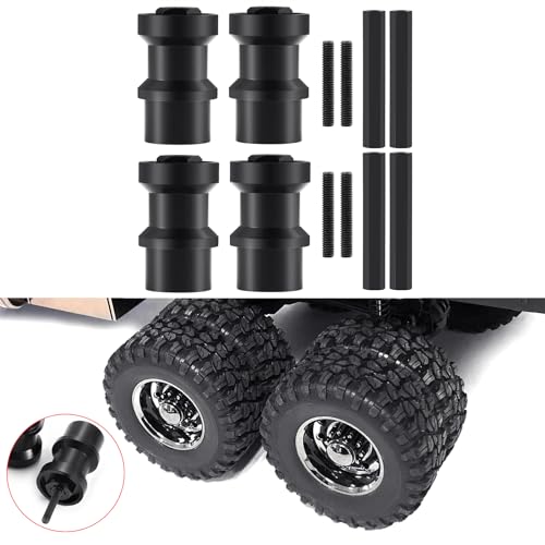 RCHUBAM 4PCS Dually Conversion Kit for TRX-6 Hauler G63 TRX4 SCX10 Parts | Aluminum Single to Twin Wheel Conversion Kit,1/10 RC Car Upgrade Part