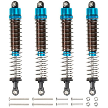 1/10 RC Crawler Shocks 110mm Aluminum Oil Filled Absorbers Adjustable Damper Set for Axial SCX10 TRX-4 TRX-6 D90 Tamiya Bullhead Super ClodBuster Truck Car Upgrades Parts (Blue) - color: Blue