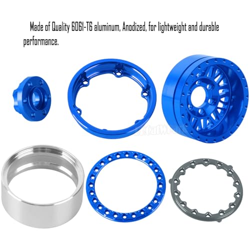 RC 1.9 Wheel Rims for 1/10 SCX10 SCX10 II 90046 SCX10 III AXI03007 SCX10 Pro TRX4 TRX6 Gen7/8 D90 VS4-10 MST CFX RC Crawler Car,4pcs Aluminum 1.9 Wheel Rims,Navy Blue - color: Navy Blue - (Rims)