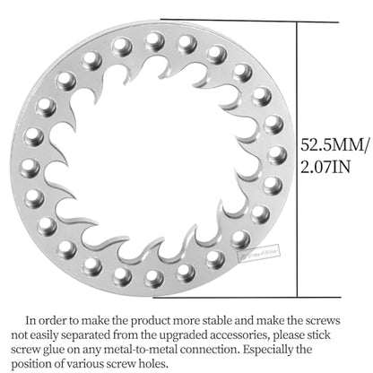 RC Metal 1.9 Beadlock Wheels Replacement Ring for 1/10 Crawler RC Car TRX4 SCX10 90046 90047,Alloy 1.9" Beadlock Rims Replacement Ring,4pcs,Silver - color: Silver(4pcs)