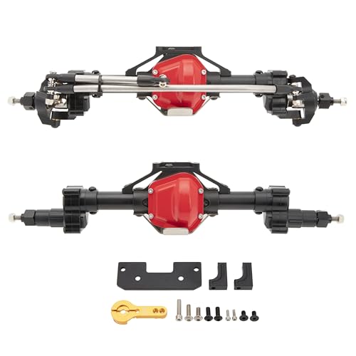 DKKY Portal Axles Kit for Axial SCX10 & SCX10 II 90046 90047 D90 D110 1/10 RC Crawler Upgrades Parts (Black) - color: Black