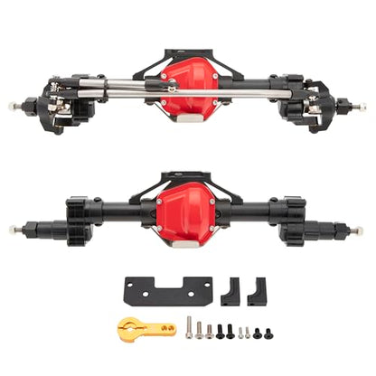 DKKY Portal Axles Kit for Axial SCX10 & SCX10 II 90046 90047 D90 D110 1/10 RC Crawler Upgrades Parts (Black) - color: Black