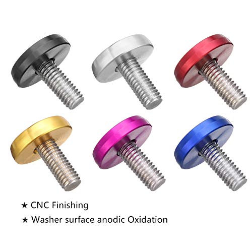 STETION 25 Pcs Fender Bumper Washer Bolt 6061 T6 Grade M6x20mm CNC Finishing Washer Engine Bay Dress Up Fastener Kit (Red) - color: Red