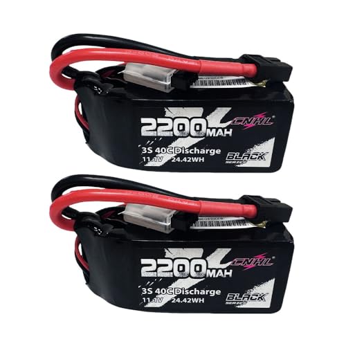 CNHL 2200mAh 3S Shorty Lipo Battery 11.1V 40C XT60 Plug (2 Packs) | Lightweight pack fits tight chassis for predictable control on technical terrain crawlers, light planes, and helis.