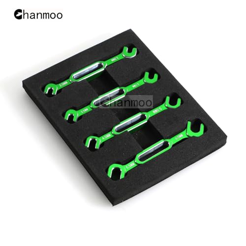 RC Wrench Turnbuckle Nut Ball 3.0/3.2/3.5/3.7/4.0/5.0/5.5/6.0mm Joint Remover Universal Repair Tools Set For 1/10 1/8 1/24 RC Crawler Truck Car Boat Drone (Green) - color: Green