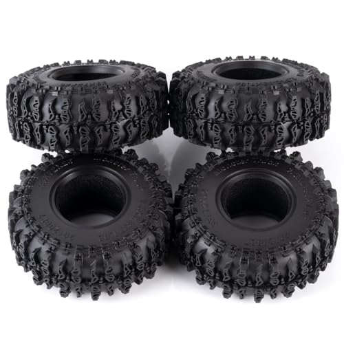 4PCS 1.3" Beadlock Tires with Foam Insert for 1/18 1/24 Axial SCX24 AX24 TRX4M RC Crawler Truck Car Upgrade Parts (B Style) - color: *B Style