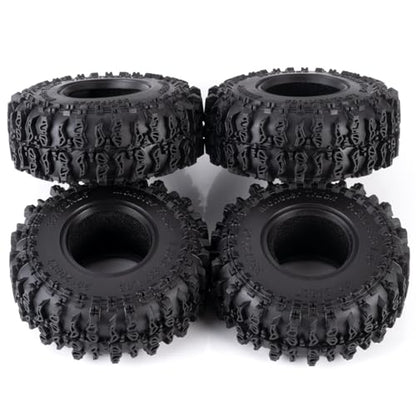 4PCS 1.3" Beadlock Tires with Foam Insert for 1/18 1/24 Axial SCX24 AX24 TRX4M RC Crawler Truck Car Upgrade Parts (B Style) - color: *B Style