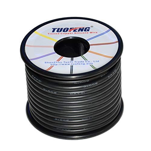 TUOFENG 12 AWG Silicone Wire - Flexible Tinned Copper, Red/Black 70ft - size: 12 AWG 2 colors wire 35ft