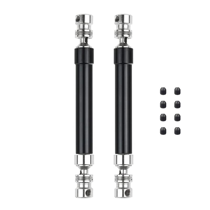 2 Set Metal CVD Drive Shaft 110-160Mm for 1/10 RC Rock Crawler Axial SCX10 90046 TRAXS RTX4, Silver & Black - (Color: Peacock Blue)