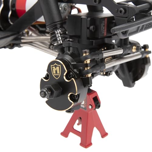 MEUS RACING 63.3g Ascent 18 Brass Steering Knuckles + Front Portal Cover for Brushed Redcat Ascent-18 Upgrades 1/18 RC Crawler Parts, 2pc
