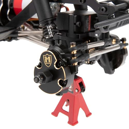 MEUS RACING 63.3g Ascent 18 Brass Steering Knuckles + Front Portal Cover for Brushed Redcat Ascent-18 Upgrades 1/18 RC Crawler Parts, 2pc