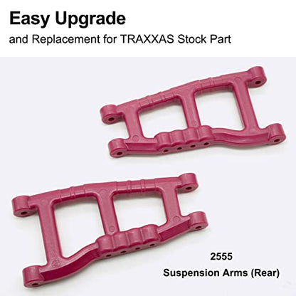 OGRC Plastic Front & Rear Suspension A-Arms for 1/10 Traxxas Slash 2WD | Suspension Arms for Traxxas Slash 2WD Nitro Slash/Rustler #2555 3631, Red - color: Red