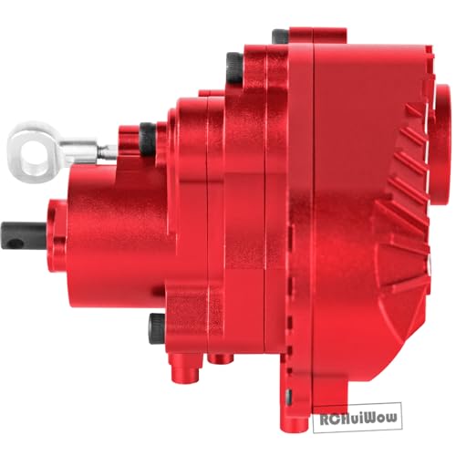 RC Transmission w/Gear Upgrades Part for 1/10 SCX10 AXI03004 Capra 1.9 UTB,Aluminium Alloy Complete Gearbox Transmission Case with Gear,Red - color: Red(1set)