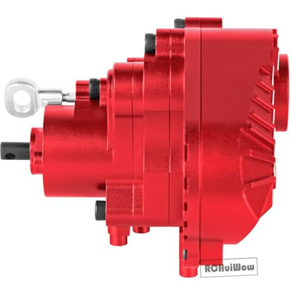 RC Transmission w/Gear Upgrades Part for 1/10 SCX10 AXI03004 Capra 1.9 UTB,Aluminium Alloy Complete Gearbox Transmission Case with Gear,Red - color: Red(1set)