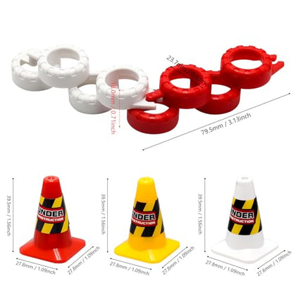 120 Pieces RC Car Racing Track Drift Runway Drift Field Fence with 30PCS Road Cones for 1/14 1/16 1/18 1/24 1/28 1/30 1/43 Mini RC Car (Red & White, 150PCS) - color: Red & White, 150pcs